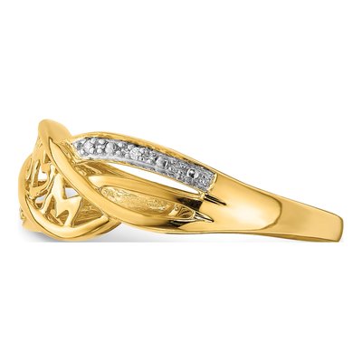14K Yellow Gold Diamond MOM Ring – view 4