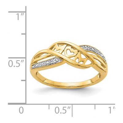 14K Yellow Gold Diamond MOM Ring – view 5