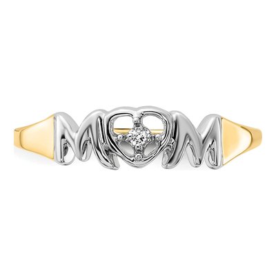 14K Yellow Gold Diamond MOM Ring – view 4