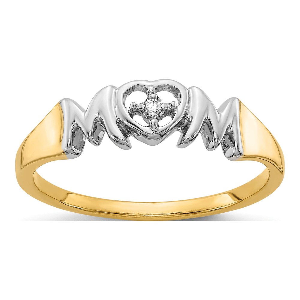 14K Yellow Gold Diamond MOM Ring