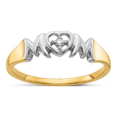14K Yellow Gold Diamond MOM Ring