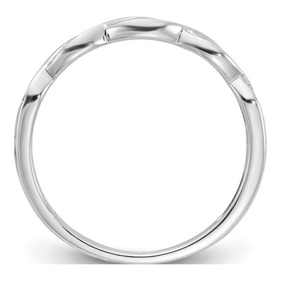 14K White Gold Criss-Cross Diamond Wedding Band – view 3
