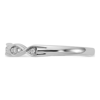 14K White Gold Criss-Cross Diamond Wedding Band – view 4