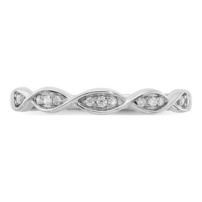 14K White Gold Criss-Cross Diamond Wedding Band – view 5
