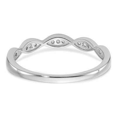 14K White Gold Criss-Cross Diamond Wedding Band – view 6