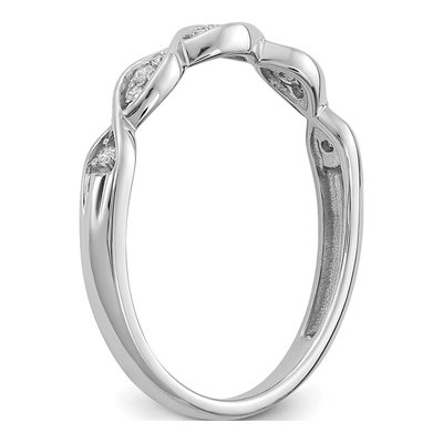14K White Gold Criss-Cross Diamond Wedding Band – view 7