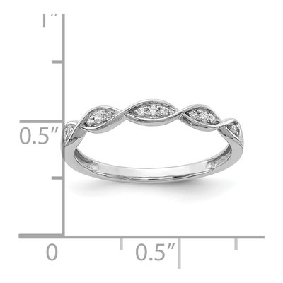 14K White Gold Criss-Cross Diamond Wedding Band – view 8
