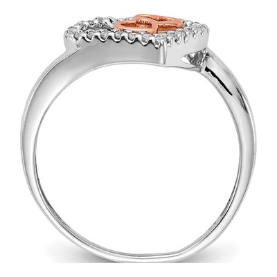 14K Two-Tone Gold 1/8 ct tw Diamond Heart Ring – view 2