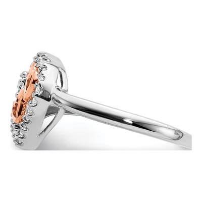 14K Two-Tone Gold 1/8 ct tw Diamond Heart Ring – view 3