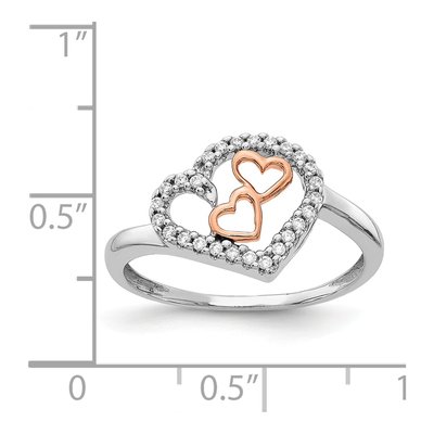 14K Two-Tone Gold 1/8 ct tw Diamond Heart Ring – view 4