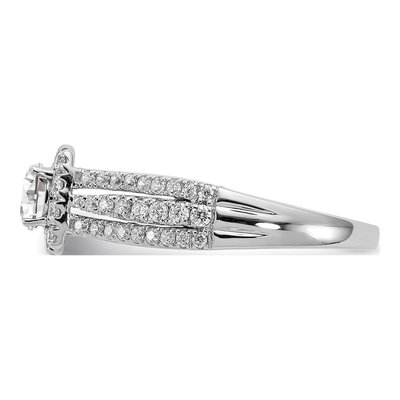 10K White Gold 1 ct tw Lab-Grown Diamond Eternal Promise Halo Engagement Ring – view 3