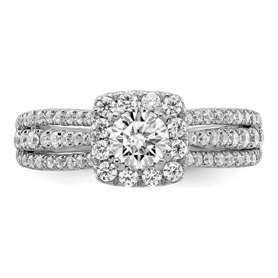 10K White Gold 1 ct tw Lab-Grown Diamond Eternal Promise Halo Engagement Ring – view 4