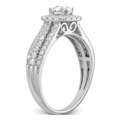 10K White Gold 1 ct tw Lab-Grown Diamond Eternal Promise Halo Engagement Ring – view 6