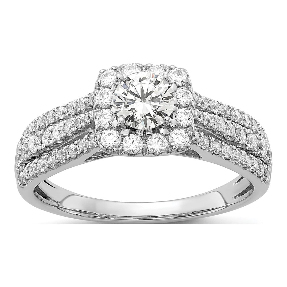 10K White Gold 1 ct tw Lab-Grown Diamond Eternal Promise Halo Engagement Ring