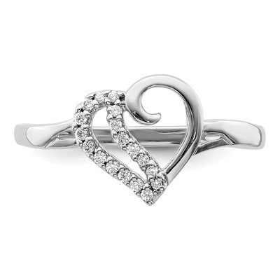 14K White Gold 1/10 ct tw Diamond Heart Ring – view 5