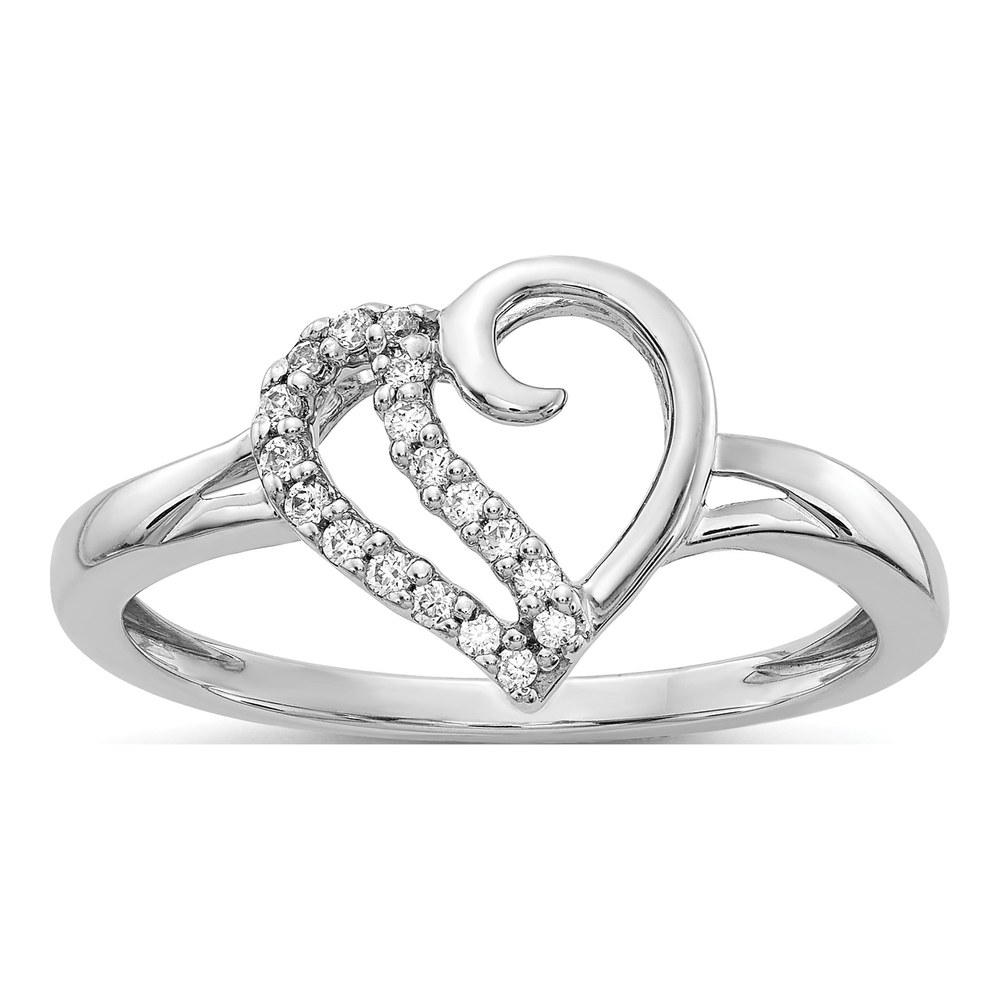 14K White Gold 1/10 ct tw Diamond Heart Ring
