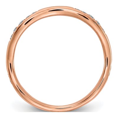 14K Rose Gold 1/8 ct tw Diamond Contoured Wedding Band – view 2