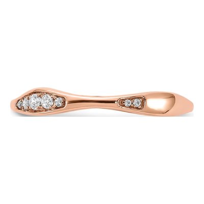 14K Rose Gold 1/8 ct tw Diamond Contoured Wedding Band – view 3