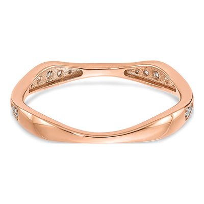14K Rose Gold 1/8 ct tw Diamond Contoured Wedding Band – view 4