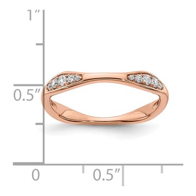 14K Rose Gold 1/8 ct tw Diamond Contoured Wedding Band – view 6