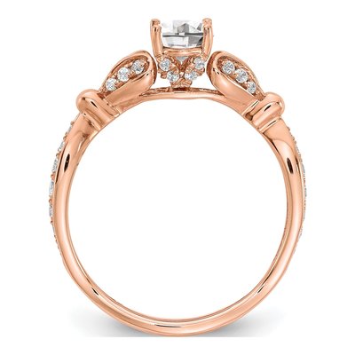 14K Rose Gold Two Hearts Diamond Engagement Ring Semi-Mount – view 2