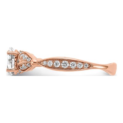 14K Rose Gold Two Hearts Diamond Engagement Ring Semi-Mount – view 3