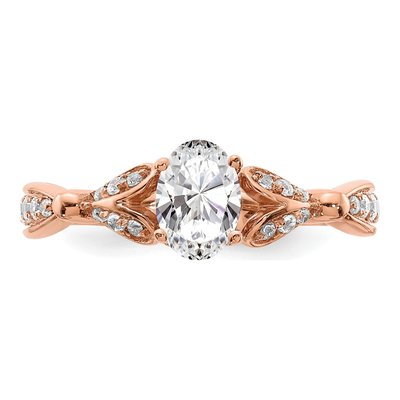 14K Rose Gold Two Hearts Diamond Engagement Ring Semi-Mount – view 4