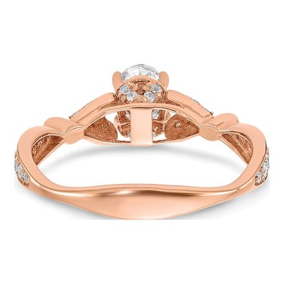 14K Rose Gold Two Hearts Diamond Engagement Ring Semi-Mount – view 5