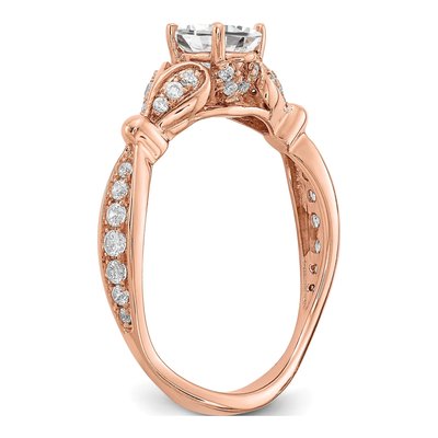 14K Rose Gold Two Hearts Diamond Engagement Ring Semi-Mount – view 6