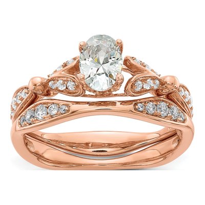 14K Rose Gold Two Hearts Diamond Engagement Ring Semi-Mount – view 7