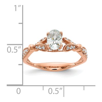14K Rose Gold Two Hearts Diamond Engagement Ring Semi-Mount – view 8