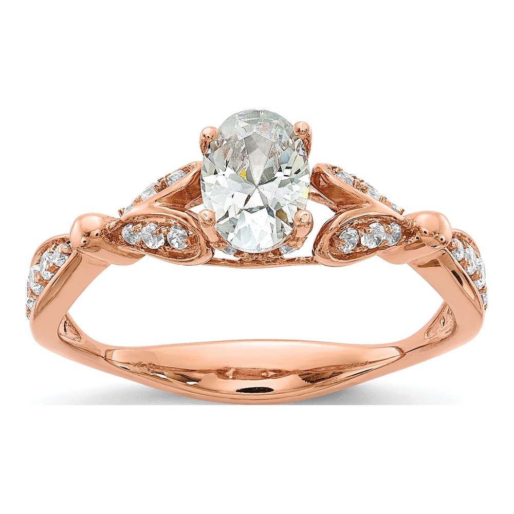 14K Rose Gold Two Hearts Diamond Semi-Mount Ring