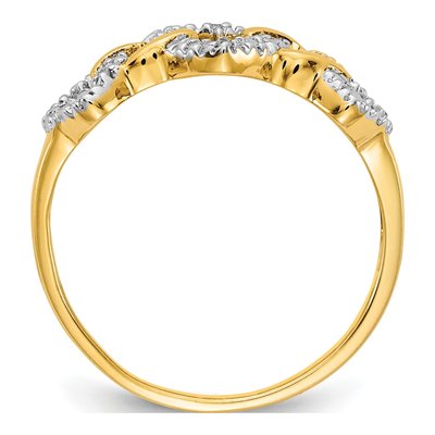 14K Yellow Gold Diamond Triple Heart Ring – view 3