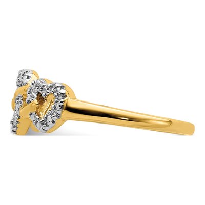 14K Yellow Gold Diamond Triple Heart Ring – view 4