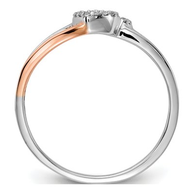 14K Two-Tone Gold 1/10 ct tw Diamond Double Heart Ring – view 2