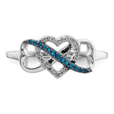 14K White Gold 1/10 ct tw Diamond Infinity Heart Ring – view 5