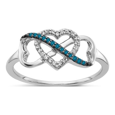 14K White Gold 1/10 ct tw Diamond Infinity Heart Ring