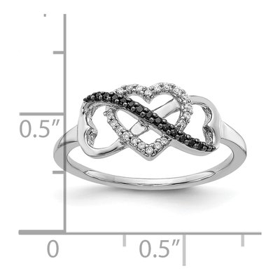 10K White Gold 1/10 ct tw Black Diamond Infinity Ring – view 3