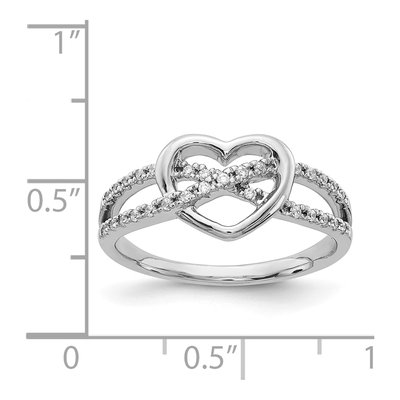 14K White Gold 1/8 ct tw Diamond Heart Ring – view 4