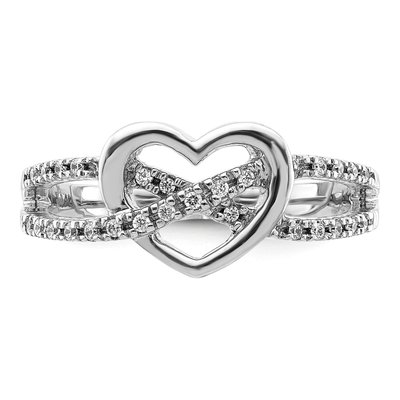 14K White Gold 1/8 ct tw Diamond Heart Ring – view 6