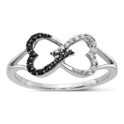 14K White Gold 1/6 ct tw Diamond Infinity Heart Ring