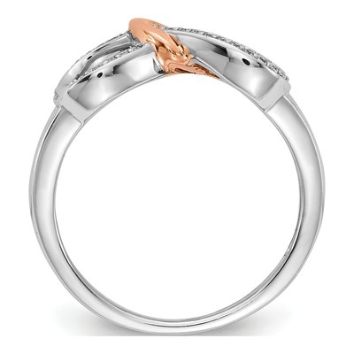 14K Two-Tone Gold 1/10 ct tw Diamond Infinity Heart Ring – view 3