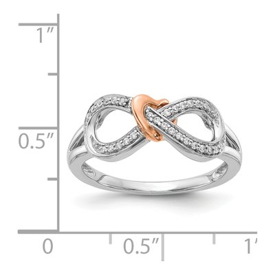 14K Two-Tone Gold 1/10 ct tw Diamond Infinity Heart Ring – view 6