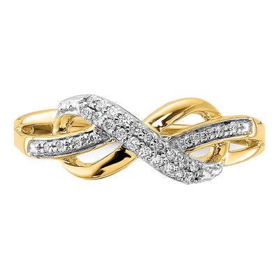 10K Yellow Gold 1/10 ct tw Diamond Infinity Ring – view 4