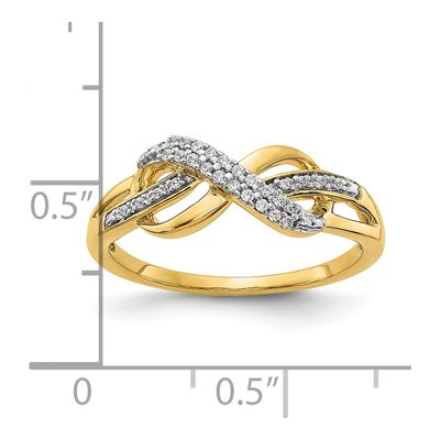10K Yellow Gold 1/10 ct tw Diamond Infinity Ring – view 5