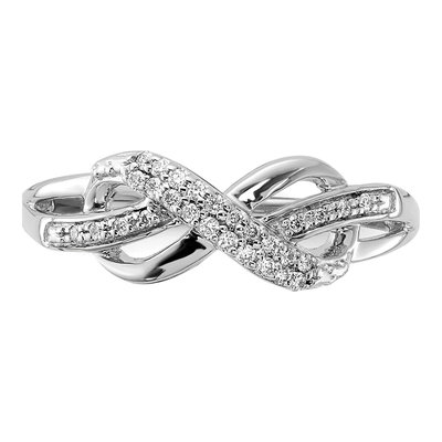 14K White Gold 1/10 ct tw Diamond Infinity Ring – view 4
