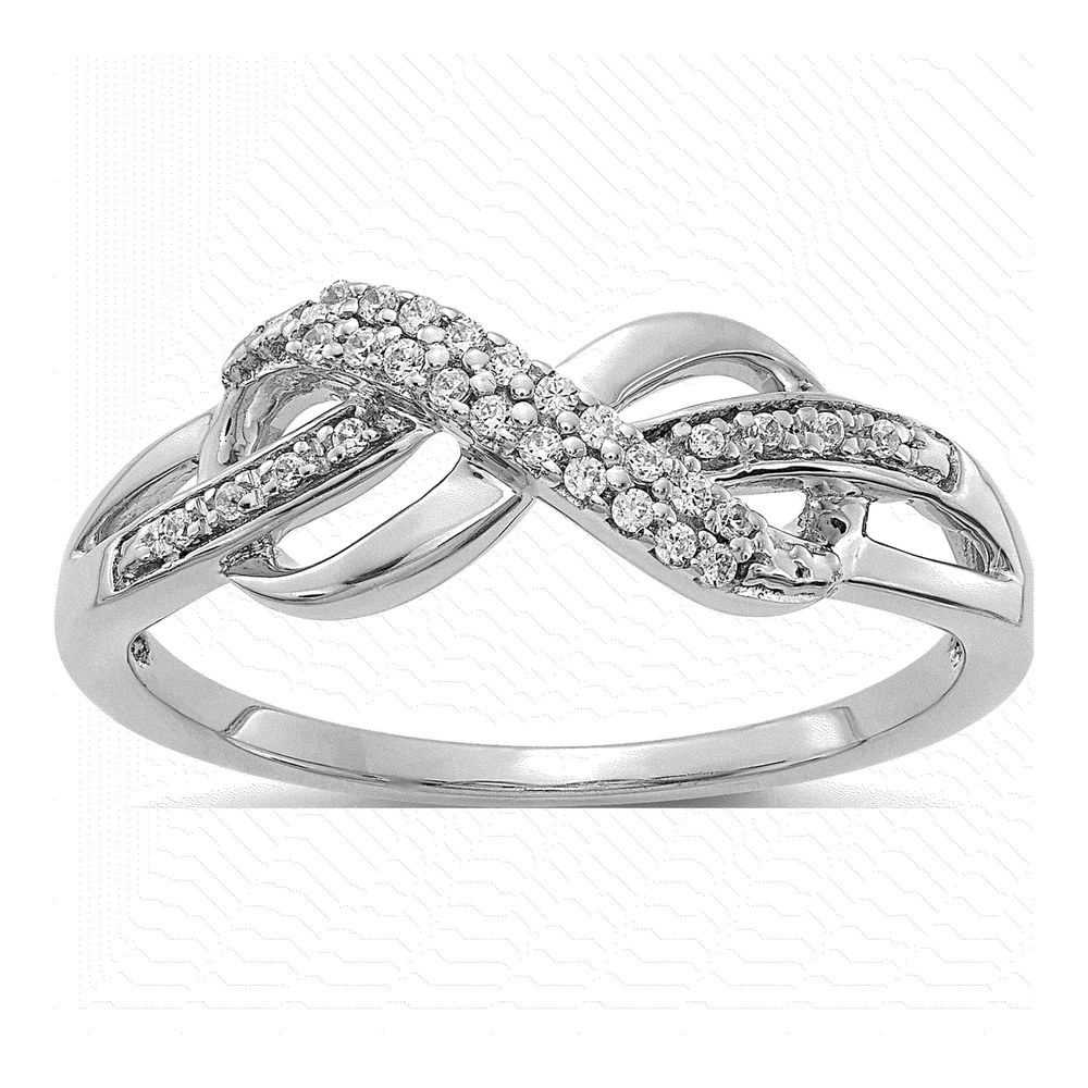 14K White Gold 1/10 ct tw Diamond Infinity Ring