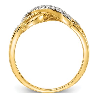 14K Yellow Gold 1/10 ct tw Diamond Infinity Ring – view 3