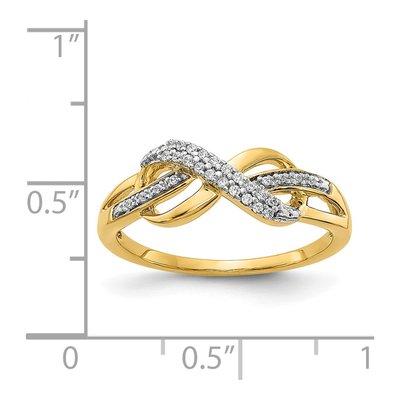 14K Yellow Gold 1/10 ct tw Diamond Infinity Ring – view 5