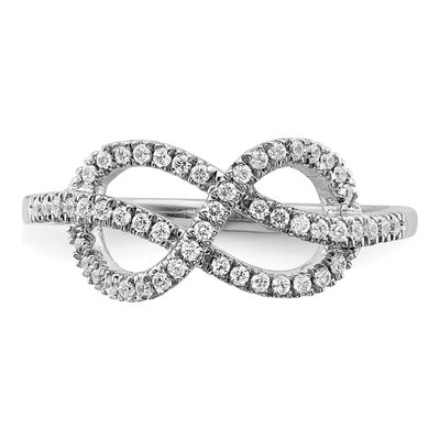 14K White Gold 1/4 ct tw Diamond Celtic Knot Infinity Ring – view 5